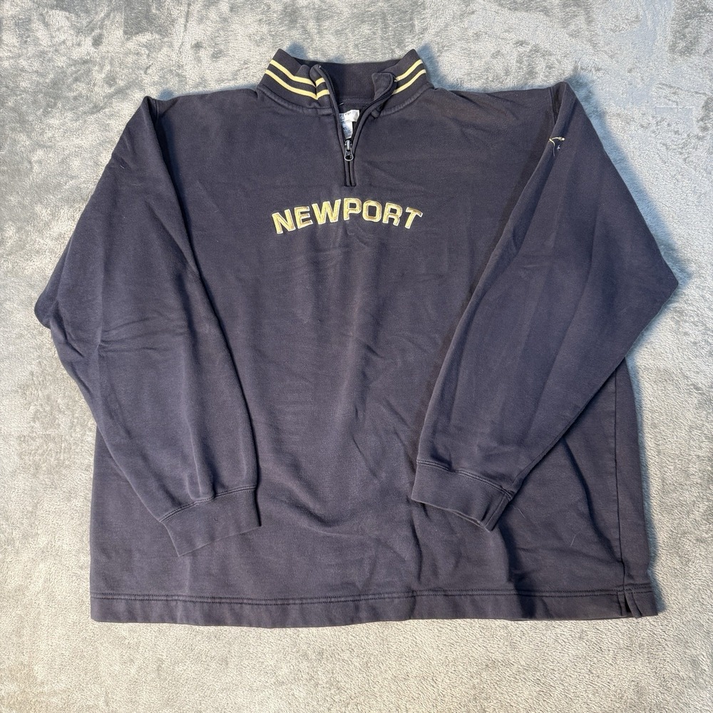 Cuffy's of Cape Cod Newport 1/4 Zip Sweatshirt Navy Blue Men's XXL